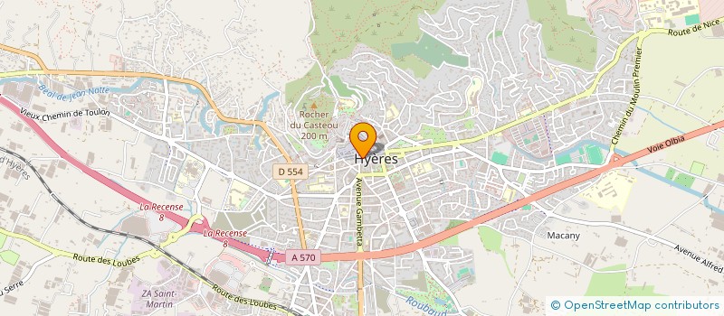 localisation de l'entreprise 1 AVENUE GENERAL DE GAULLE à HYERES