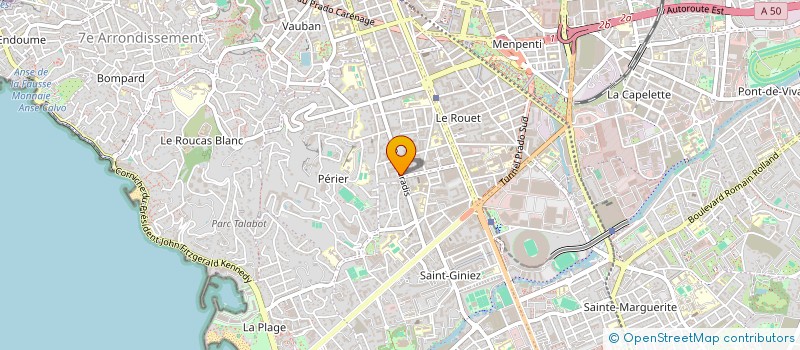 localisation de l'entreprise 1 DEGRE 5 ARCHITECTURE  MARSEILLE