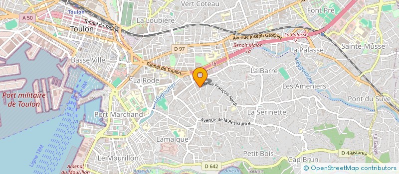 localisation de l'entreprise 100 RUE COLONEL MOLL  TOULON