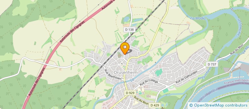 localisation de l'entreprise 1001 COULEURS  DRUSENHEIM