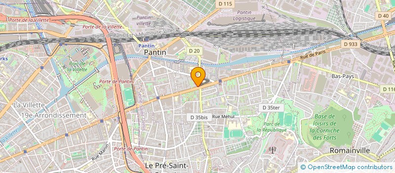 localisation de l'entreprise 105 RUE JEANH LOLIVE  PANTIN