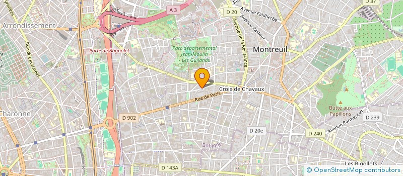 localisation de l'entreprise 126 EM à MONTREUIL