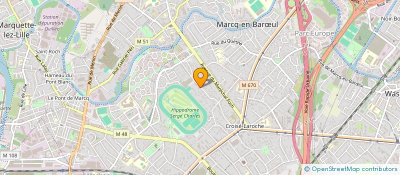 localisation de l'entreprise 14 RUE DU VERT BOIS à MARCQ-EN-BARŒUL