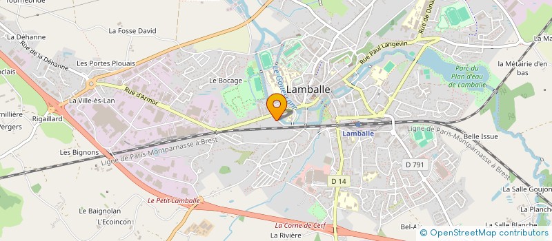 localisation de l'entreprise 17 RUE PAUL LANGEVIN  LAMBALLE-ARMOR