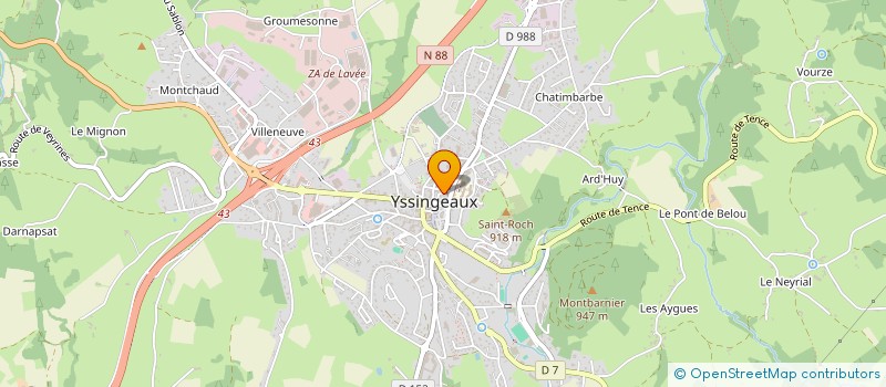 localisation de l'entreprise 2 J à YSSINGEAUX