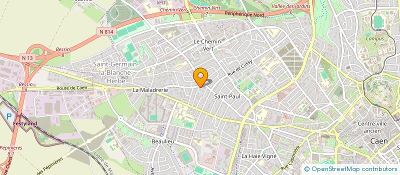 localisation de l'entreprise 20 RUE DES EGLANTIERS à CAEN