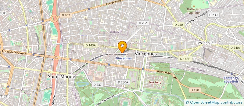 localisation de l'entreprise 20 SCENES-IMPRO à VINCENNES