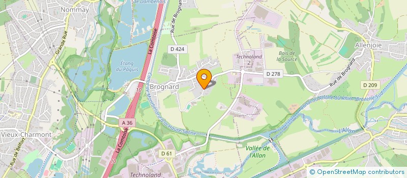 localisation de l'entreprise 21FP  BROGNARD