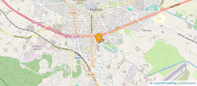 localisation de l'entreprise 22 AVENUE OLBIUS RIQUIER à HYERES