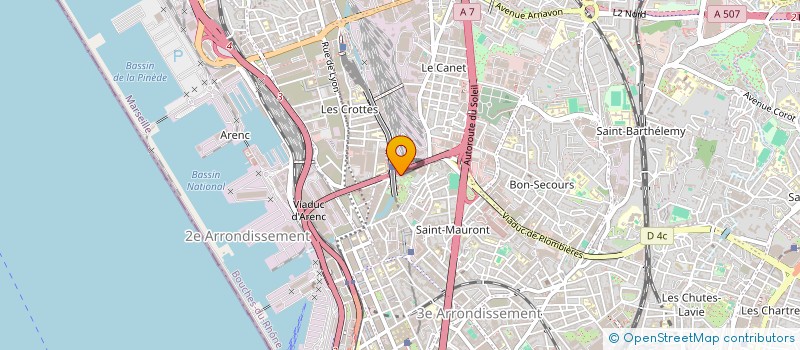 localisation de l'entreprise 24 26 28 BD LESSEPS  MARSEILLE
