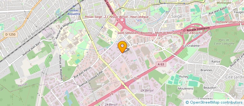 localisation de l'entreprise 263 BVD DU PRESIDENT WILSON  PESSAC