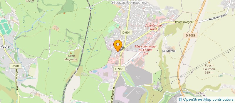 localisation de l'entreprise 2A VERANDAS RODEZ  SEBAZAC-CONCOURES