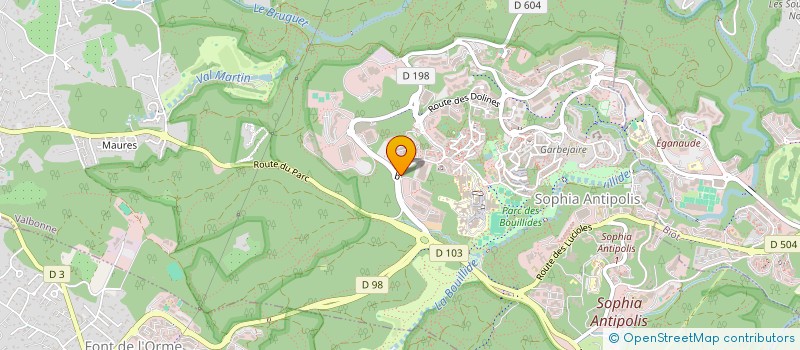 localisation de l'entreprise 2B  VALBONNE