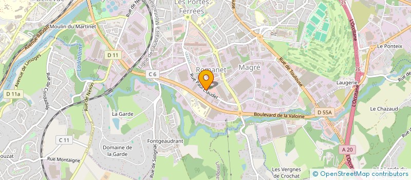 localisation de l'entreprise 2B INDUSTRIE à LIMOGES