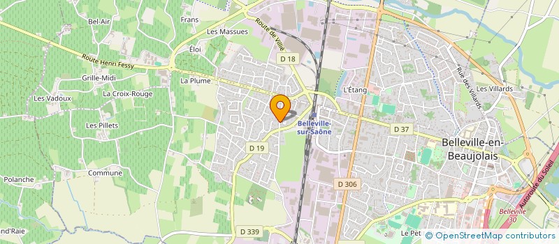 localisation de l'entreprise 2B3C  BELLEVILLE-EN-BEAUJOLAIS