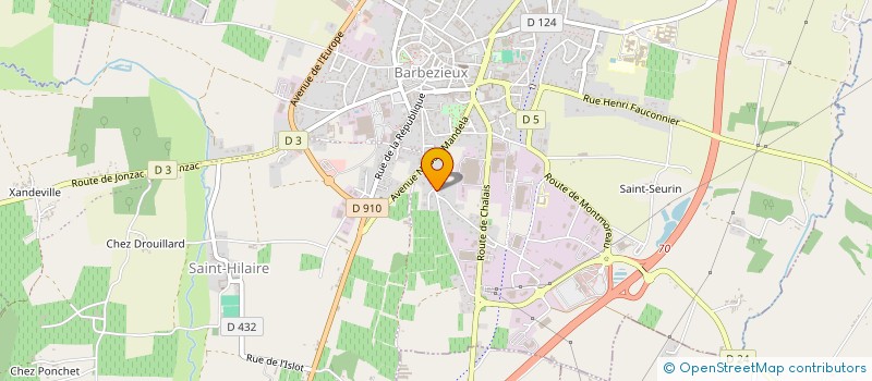 localisation de l'entreprise 2CRD  BARBEZIEUX-SAINT-HILAIRE