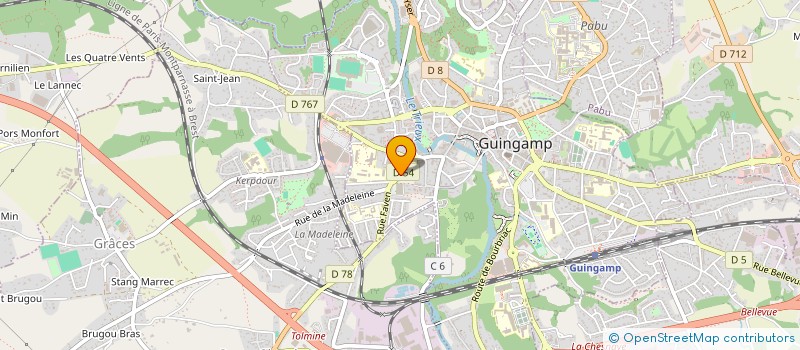 localisation de l'entreprise 2HS PROD  GUINGAMP