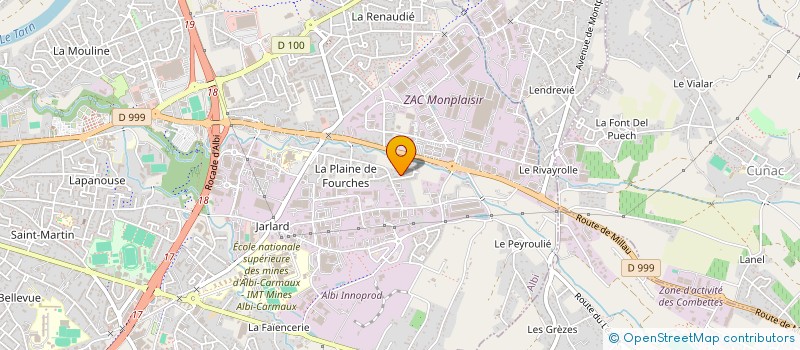 localisation de l'entreprise 2J2C  ALBI