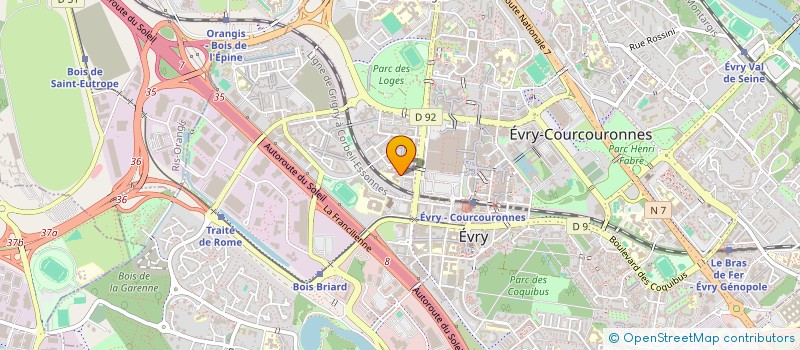 localisation de l'entreprise 2M EXPRESS à EVRY-COURCOURONNES