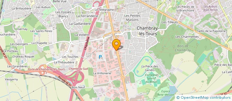 localisation de l'entreprise 2P CUISINES 37 à CHAMBRAY-LES-TOURS