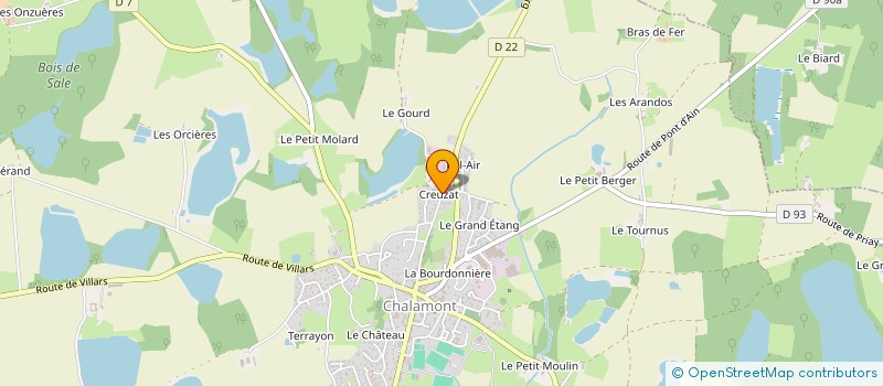 localisation de l'entreprise 2TI INVEST à CHALAMONT