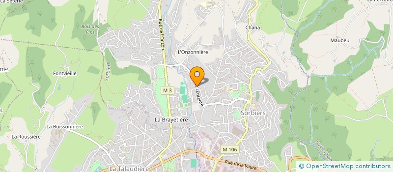 localisation de l'entreprise 2U à SORBIERS