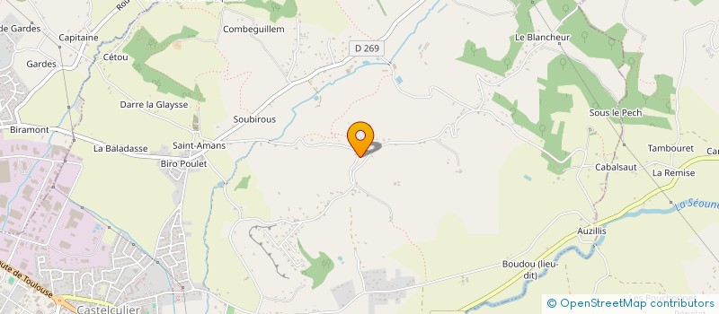 localisation de l'entreprise 2V2C  CASTELCULIER