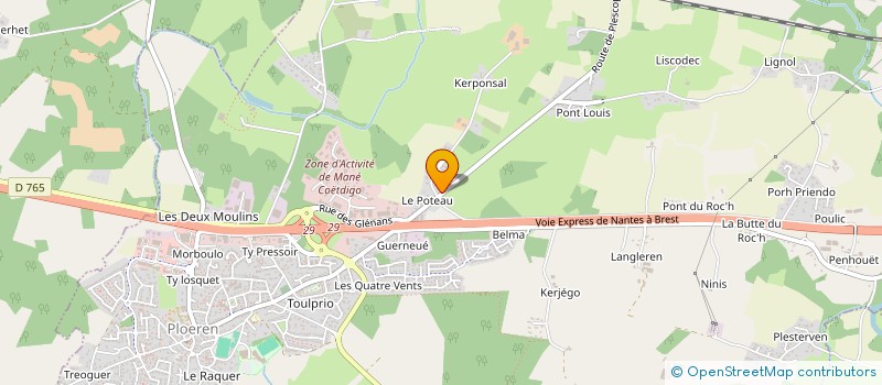 localisation de l'entreprise 3.P  PLOEREN