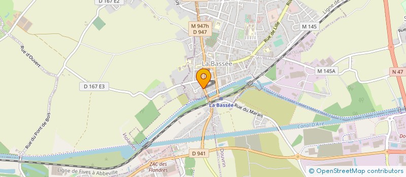 localisation de l'entreprise 3 W LAVAGE  LA BASSEE