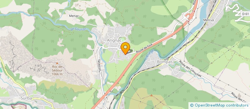 localisation de l'entreprise 30 ROUTE DE FOIX à ARIGNAC