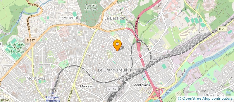 localisation de l'entreprise 3H à LIMOGES