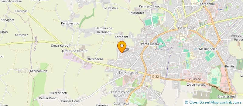 localisation de l'entreprise 3L  LE FOLGOET