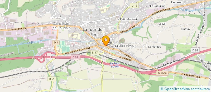 localisation de l'entreprise 3V. PUB à LA TOUR-DU-PIN
