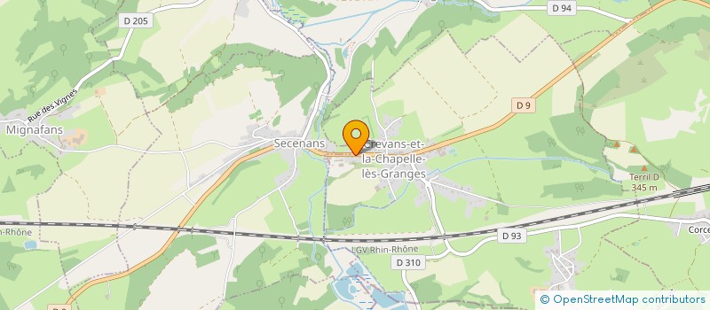 localisation de l'entreprise 4 J  CREVANS-LA-CHAPELLE-LES-GRANGES