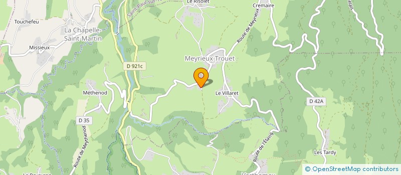 localisation de l'entreprise 418 525 283   MEYRIEUX-TROUET