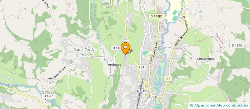 localisation de l'entreprise 421 585 670 à OBJAT