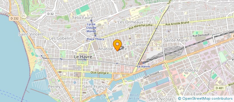 localisation de l'entreprise 43 RUE GABRIEL PERI à LE HAVRE