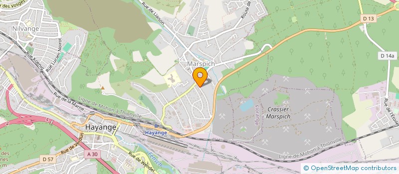 localisation de l'entreprise 5 RUE DE LA FENDERIE  HAYANGE