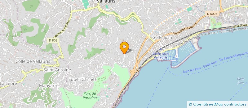 localisation de l'entreprise 527 484 935 à VALLAURIS