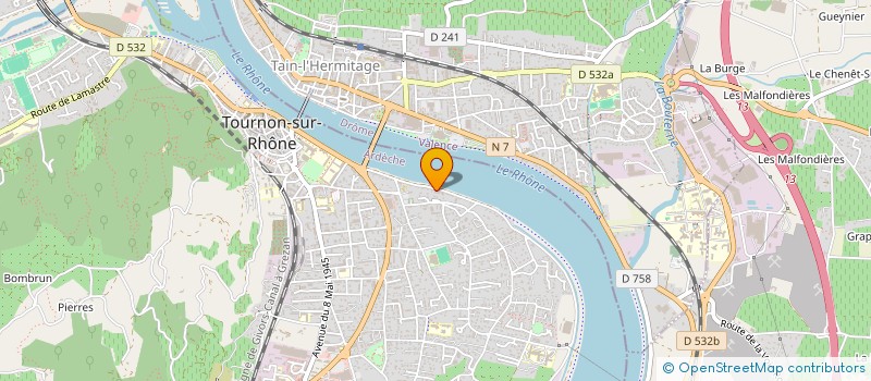 localisation de l'entreprise 58A QUAI GAMBETTA à TOURNON-SUR-RHONE