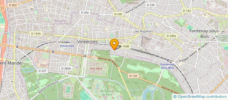 localisation de l'entreprise 61 AV FOCH 94300 VINCENNES à VINCENNES