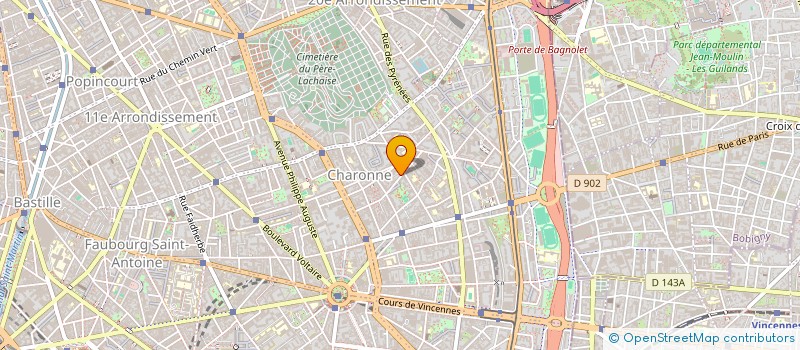 localisation de l'entreprise 63 RUE DES VIGNOLES PARIS 20  PARIS