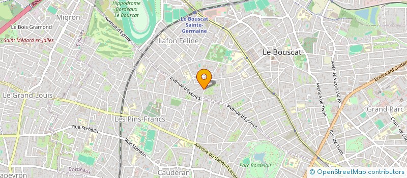 localisation de l'entreprise 67 RUE DE CAUDERAN  LE BOUSCAT