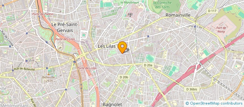 localisation de l'entreprise 71 ROMAINVILLE à LES LILAS
