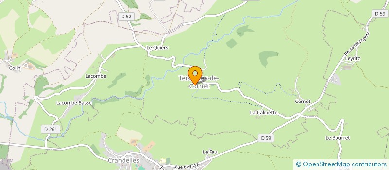 localisation de l'entreprise 838 126 936 à TEISSIERES-DE-CORNET