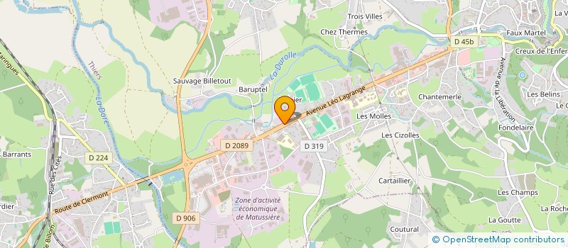 localisation de l'entreprise 9 ET 11 AVENUE DU GENERAL DE GAULLE  THIERS