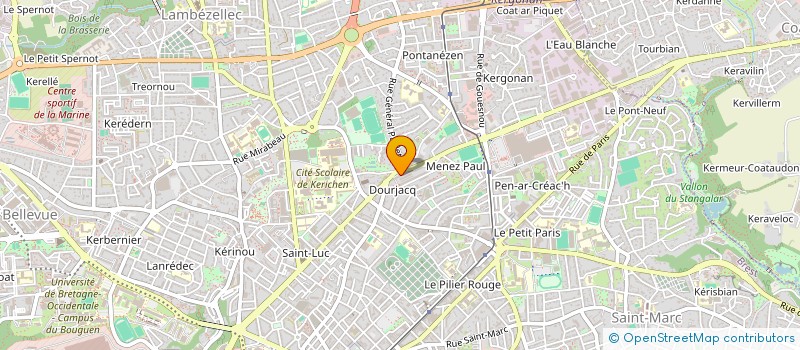 localisation de l'entreprise 9 RUE DU DOURJACQ à BREST