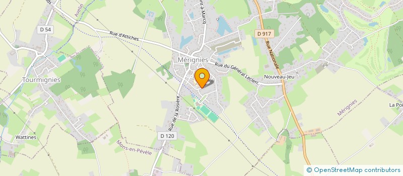 localisation de l'entreprise 910 654 425   MERIGNIES