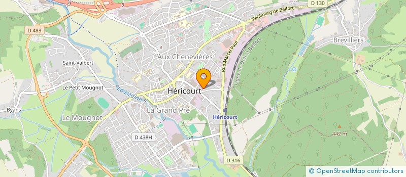 localisation de l'entreprise A.2.E. à HERICOURT