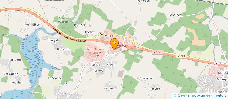 localisation de l'entreprise A.2.T. LE GRAND à PLOUGOUMELEN